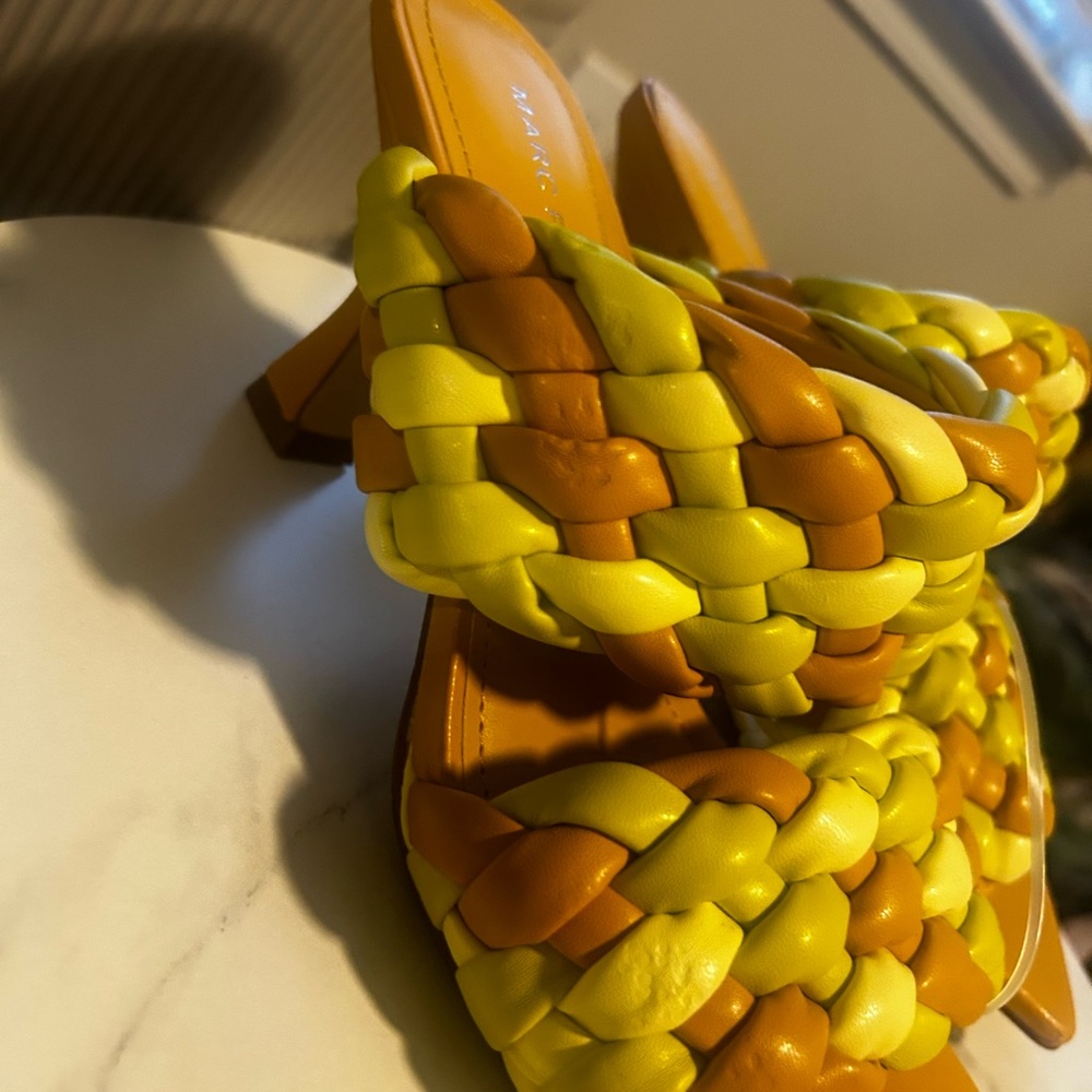 Yellow and Brown Woven Women's Shoes